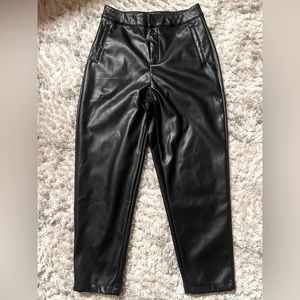 High Waisted Faux Leather Pants